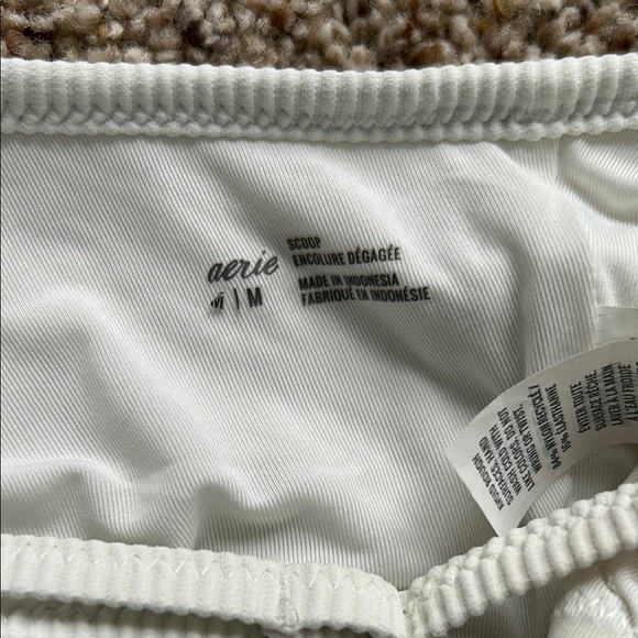 White Ribbed Swim Top - Picture 3 of 3